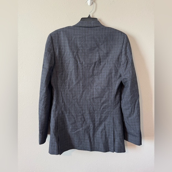 J Crew Thompson Wool Blazer 34R Navy Gingham - Picture 2 of 6